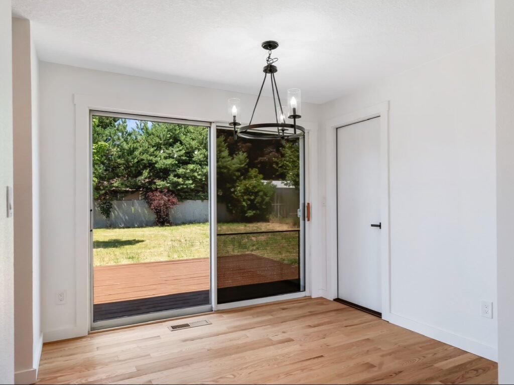 Residential Remodel. New hardwood Floors, electrical, finish work and deck.
